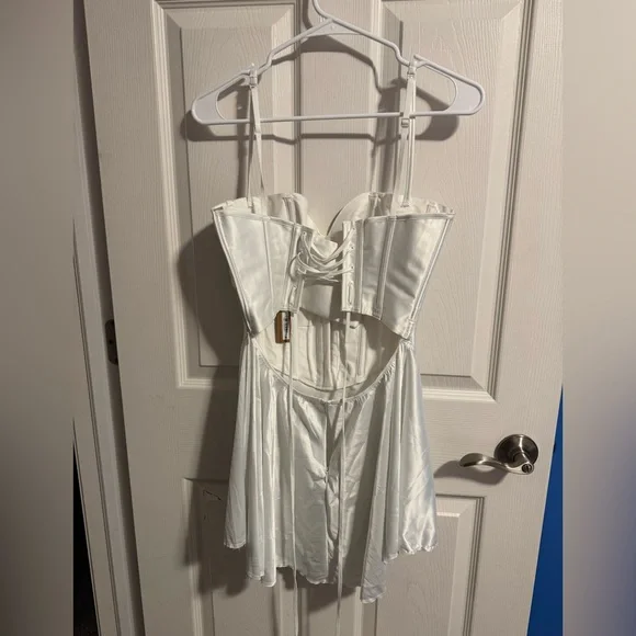 SKIMS  Woven Shine Corset Mini Dress Small - Picture 6 of 13
